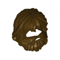 Minifigure, Hair Beard and Mouth Hole: {тъмно кафяв}