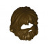Minifigure, Hair Beard and Mouth Hole: {тъмно кафяв}