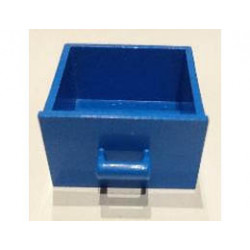 Container, Cupboard 4 x 4 x 4 Drawer, Open Handle: {ярко син}