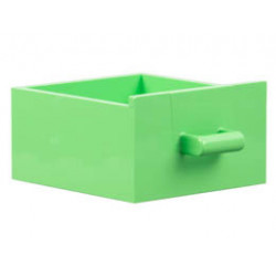 Container, Cupboard 4 x 4 x 4 Drawer, Open Handle: {умерено зелен}