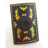 Minifigure, Shield Rectangular Curved Scutum with Stud with Gold Bat Wings and Bats Pattern: {черен}