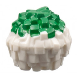 Minifigure, Utensil Cheerleader Pom Pom with Green Top Pattern: {бял}