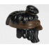 Minifigure, Hair Mid-Length Tousled, Top Knot Bun with Dark Brown Band and Headband Pattern: {черен}