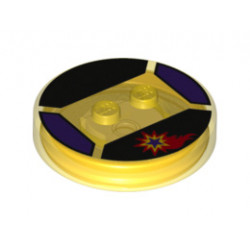 Dimensions Toy Tag 4 x 4 x 2/3 with 2 Studs for Starfire #81 with Flaming Star Pattern: {прозрачно жълт}