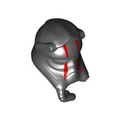 Minifigure, Headgear Helmet with Respiratory Pipe and SW First Order TIE Fighter Pilot First Order and Red Stripes Pattern: {черен}