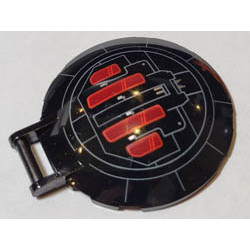 Dish 6 x 6 Inverted - No Studs with Handle with SW Kylo Ren's TIE Fighter Hatch Pattern: {черен}