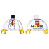 Torso Chef with 8 Buttons, Long Red Neckerchief, Light Bluish Gray Wrinkles Front, LEGO House Home of the Brick Back Pattern / White Arms / Yellow Hands: {бял}