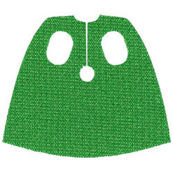 Minifigure, Cape Cloth, Short with Oval Holes (Wonder Dog): {тъмно зелен}