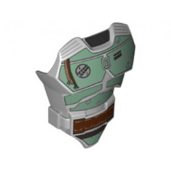Large Figure Torso with SW Boba Fett Armor Pattern: {умерено каменно сив}