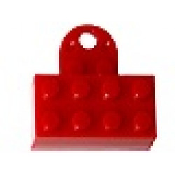 Magnet Brick, Modified 2 x 4 Sealed Base with Extension Plate with 2 Studs and Hole: {ярко червен}