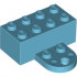 Magnet Brick, Modified 2 x 4 Sealed Base with Extension Plate with 2 Studs and Hole: {умерено небесносин}