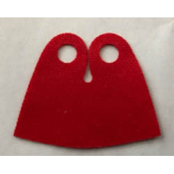 Minifigure, Cape Cloth, Very Short, Tear-Drop Neck Cut - Spongy Stretchable Fabric: {ярко червен}