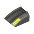 Slope, Curved 2 x 2 Lip with Silver Vents and Yellow Hood Latches Pattern: {черен}