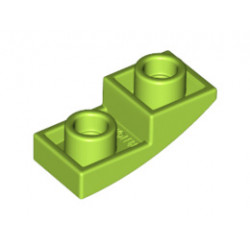 Инверсна плочка 1X2X2/3 с полу дъга: {ярко жълто-зелен}