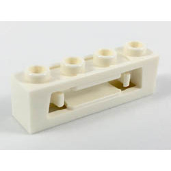 Projectile Launcher, 1 x 4 with Inside Clips (Disk Shooter): {бял}