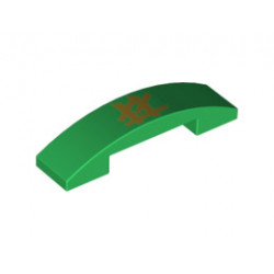 Плочка 1X4 2/3 с извивка, NO. 11: {тъмно зелен}
