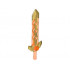 Minifigure, Weapon Sword, Long with Pearl Gold Tip and Angular Crossguard: {прозрачно флуорисциращо червеникаво оранжев}