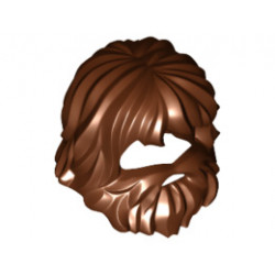 Minifigure, Hair Beard and Mouth Hole: {червеникаво-кафяв}