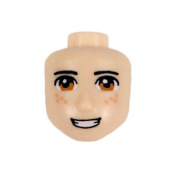 Mini Doll, Head Friends Male with Dark Orange Eyes, Orange Freckles, Smiling with Teeth Pattern: {светло нуга}