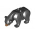 Bear with 2 Studs on Back and Medium Nougat Muzzle Pattern: {черен}