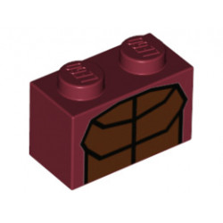 Тухличка 1X2 No.: {нов тъмно червен}