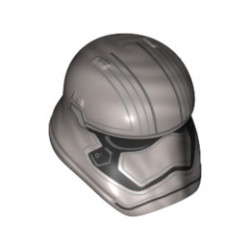 Minifigure, Headgear Helmet SW Stormtrooper Ep. 8 Captain Phasma Pointed Mouth Pattern: {сребърно метален}