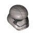 Minifigure, Headgear Helmet SW Stormtrooper Ep. 8 Captain Phasma Pointed Mouth Pattern: {сребърно метален}