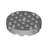 Brick, Round 6 x 6 with 4 Side Pin Holes and Center Hole: {умерено каменно сив}