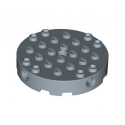 Brick, Round 6 x 6 with 4 Side Pin Holes and Center Hole: {пясъчно син}