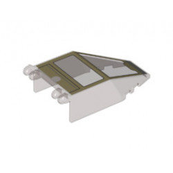 Windscreen 7 x 4 x 1 2/3 with Light Bluish Gray and Tan SW Sandspeeder Pattern: {прозрачно кафяв}