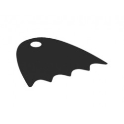 Minifigure, Cape Cloth, Scalloped 5 Points with Single Top Hole (Juniors Batman) - Spongy Stretchable Fabric: {черен}