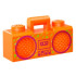 Minifigure, Utensil Radio Boom Box with Bar Handle with Magenta Cassette Player, Switches and Rimmed Speakers, Lime Zig Zags and Triangles Pattern: {ярко оранжев}