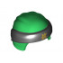 Minifigure, Headgear Ninjago Wrap Type 3 with Black Bandana and Knot and Gold Ninjago Logogram 'LL' Pattern: {тъмно зелен}