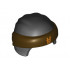 Minifigure, Headgear Ninjago Wrap Type 3 with Dark Brown Bandana and Knot and Orange Asian Symbol Pattern: {черен}