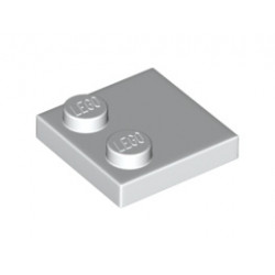 Плочка 2X2 с 2 пъпки в края: {бял}
