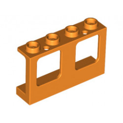 Стенен елемент със закръглени прозорци 1X4X2 : {ярко оранжев}