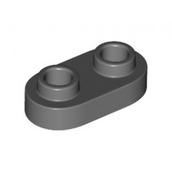 Плочка 1X2, заоблена No. 1: {тъмно каменно сив}