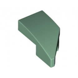 Лява плочка 1X2 с дъга, 45 градуса, изрязана: {пясъчно зелен}