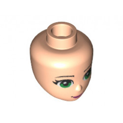 Mini Doll, Head Friends with Green Eyes, Dark Pink Lips and Closed Mouth Pattern : {светло нуга}