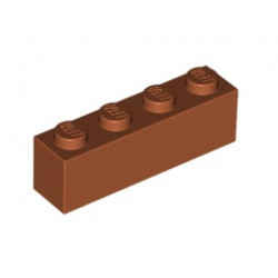 Тухличка 1X4 : {тъмно оранжев}