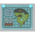 Glass for Window 1 x 4 x 3 - Opening with Jurassic World Island Map Pattern: {прозрачно светло син}