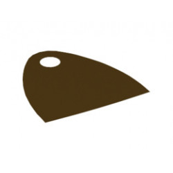 Minifigure, Cape Cloth, Short 30mm with Straight Bottom and Single Top Hole, (Juniors) - Spongy Stretchable Fabric: {тъмно кафяв}