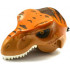 Dinosaur Head Tyrannosaurus rex with Pin, White Teeth, Dark Orange Top and Dark Brown Stripes Pattern : {умерен нуга}