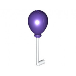 Minifigure, Utensil Thin Bar with Handle with Dark Purple Balloon: {бял}