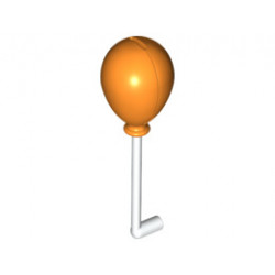 Minifigure, Utensil Thin Bar with Handle with Orange Balloon: {бял}