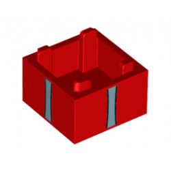 Кутия 2X2 с дъно No. 3: {ярко червен}