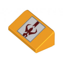 Покривна плочка 1X1x2/3, гладка No. 1: {огнено жълто-оранжев}