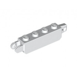 Hinge Brick 1 x 4 Locking, 9 Teeth with 1 Finger Vertical End and 2 Fingers Vertical End, 9 Teeth: {бял}