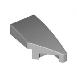 Дясна плочка 1X2 с дъга, 45 градуса, изрязана: {умерено каменно сив}