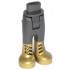 Mini Doll Friends Hips and Trousers with Back Pockets with Metallic Gold Boots with Three Black Clasps on Each Boot Pattern: {титаниево метален}